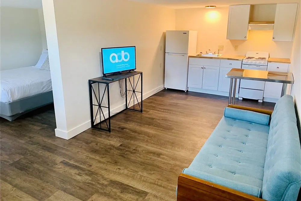 Private Extended Stay (Ground Level) at Red Fox Inn — full kitchen, living room, private entrance